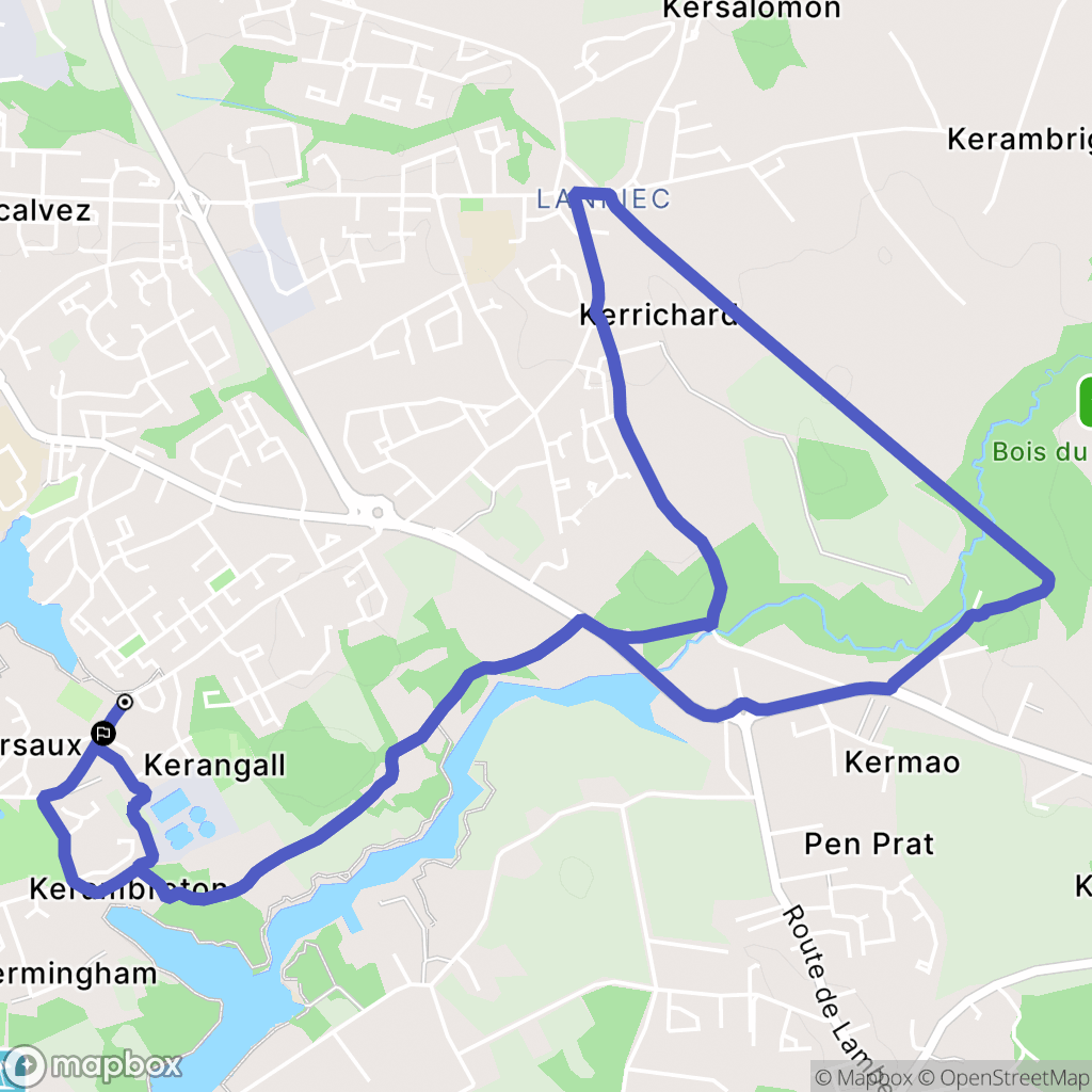Concarneau : carte du parcours de randonnée - France