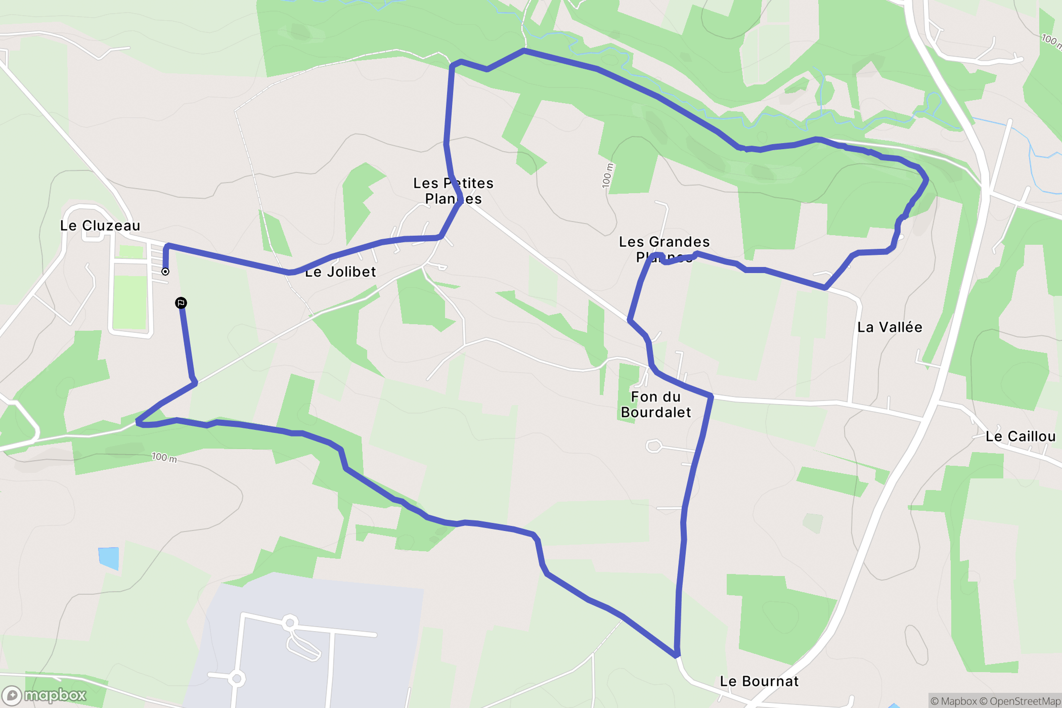 Sigoulès-et-Flaugeac : carte du parcours de randonnée - France