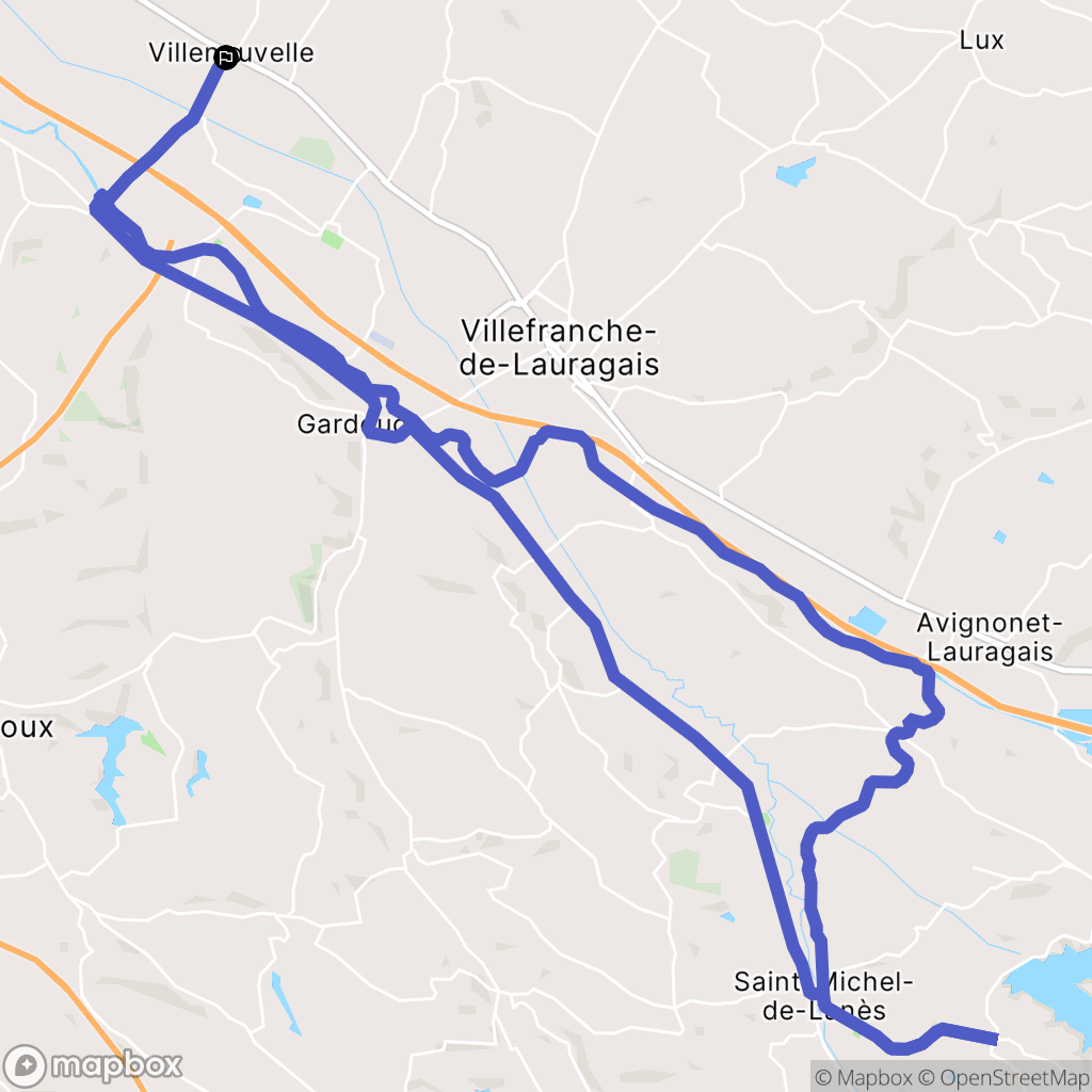 Villenouvelle : carte du parcours de randonnée - France