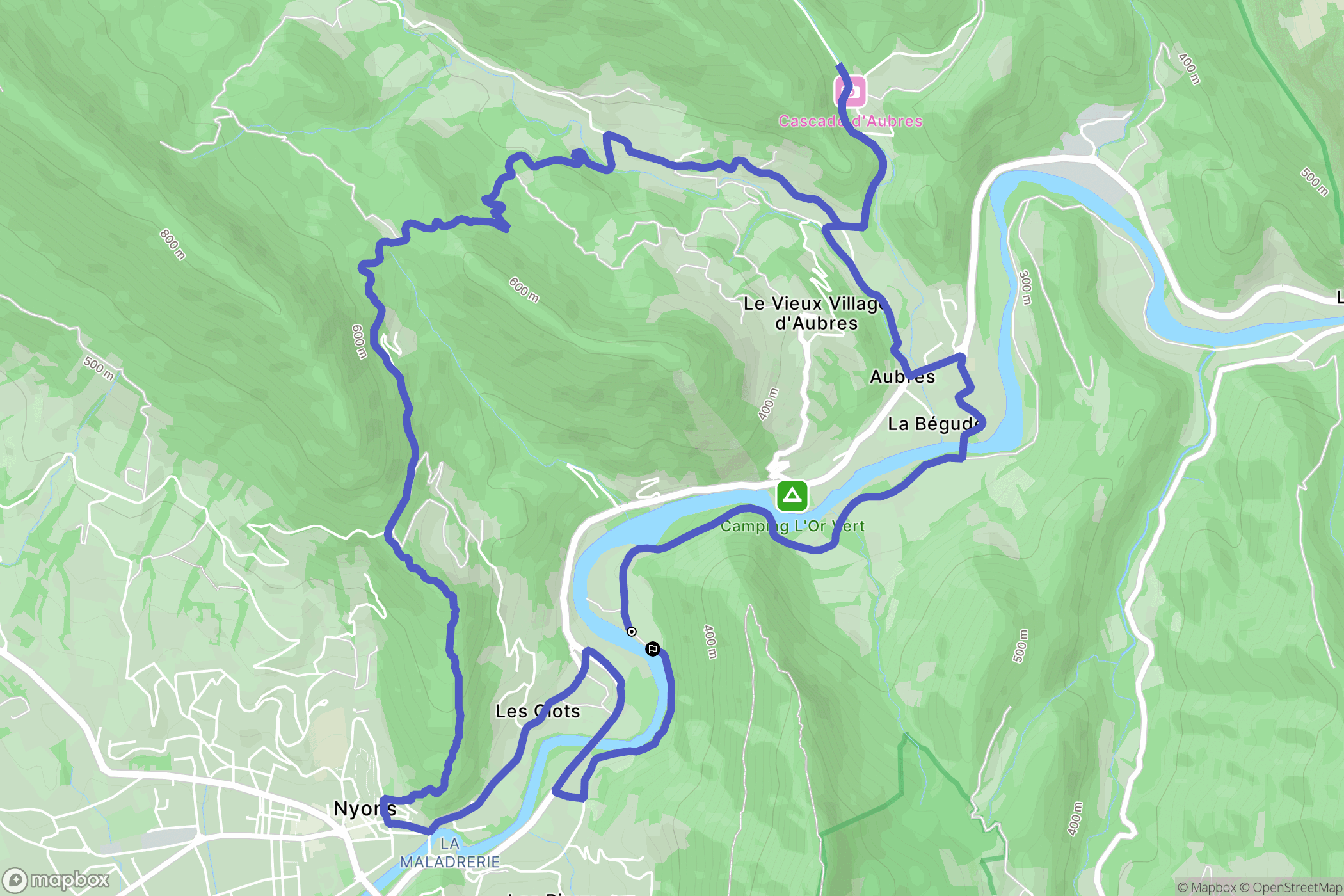 Nyons : carte du parcours de randonnée - France