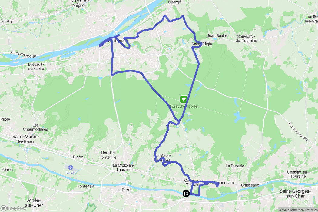 Civray-de-Touraine : carte du parcours de randonnée - France
