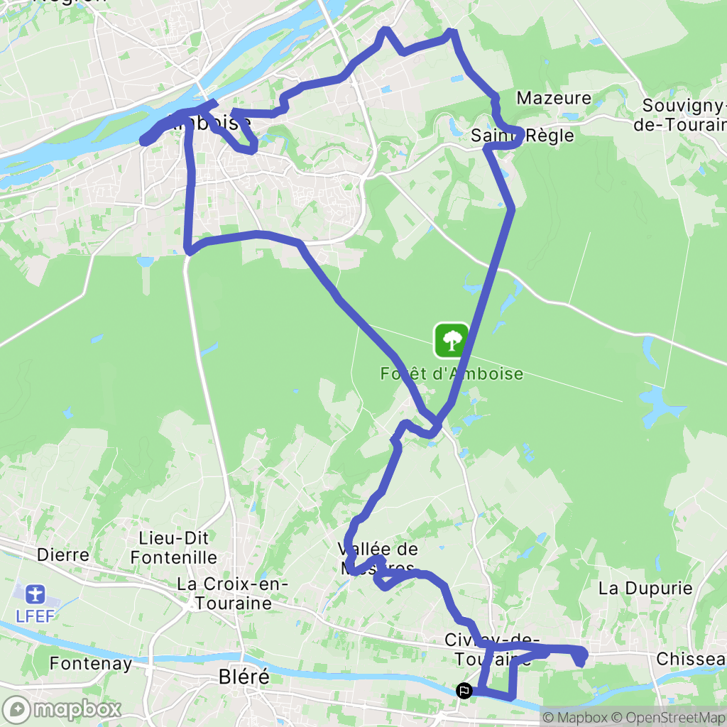 Civray-de-Touraine : carte du parcours de randonnée - France