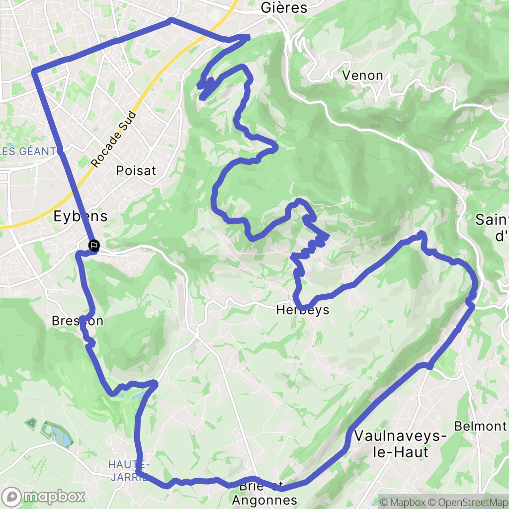 Eybens : carte du parcours de randonnée - France