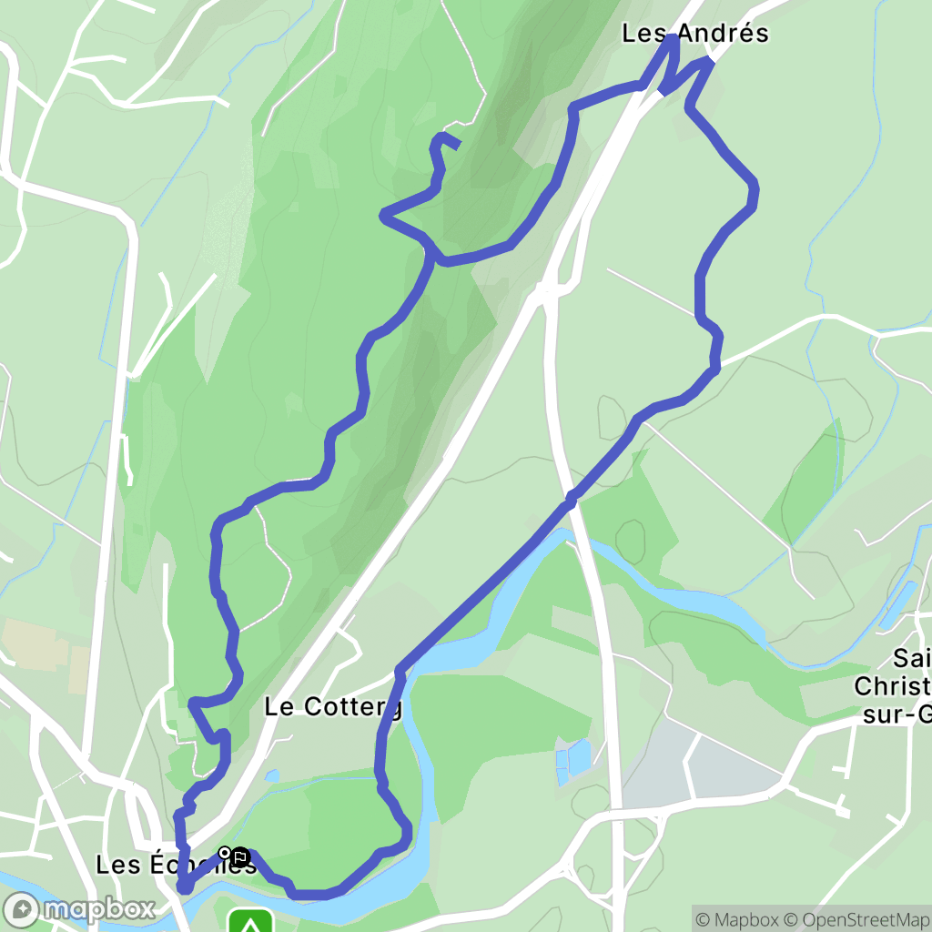 Les Échelles : carte du parcours de randonnée - France