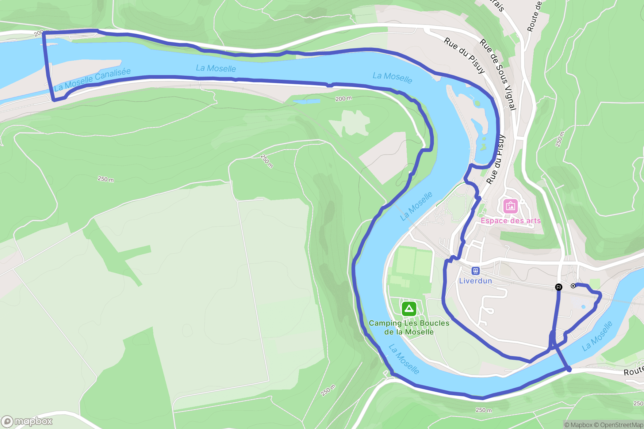 Liverdun : carte du parcours de randonnée - France