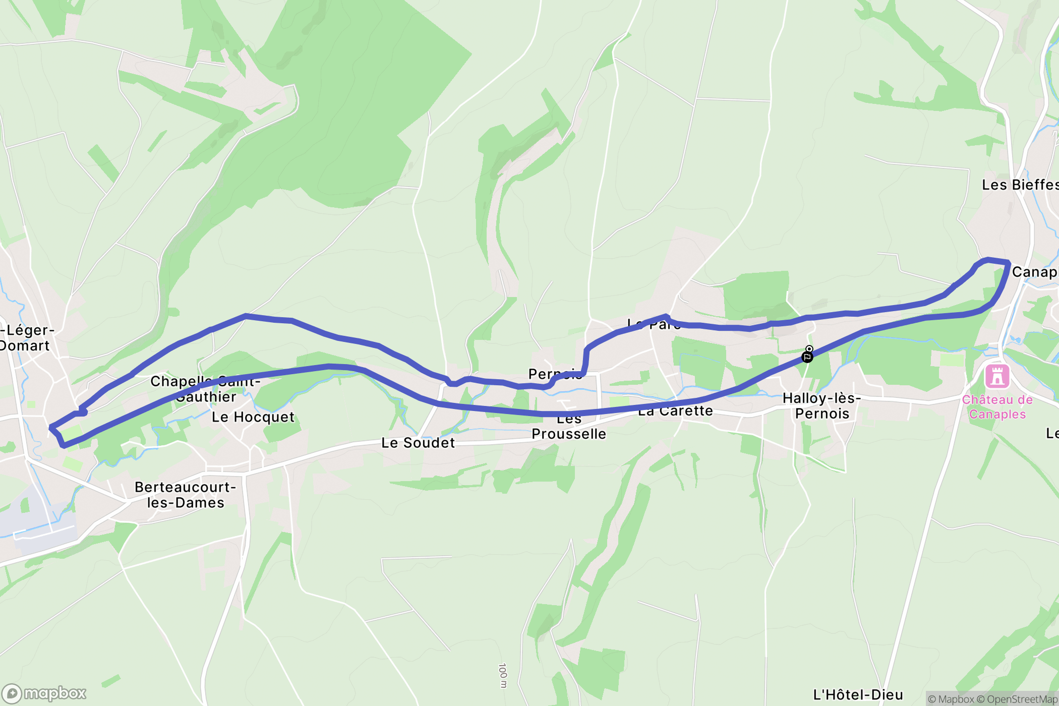 Halloy-lès-Pernois : carte du parcours de randonnée - France