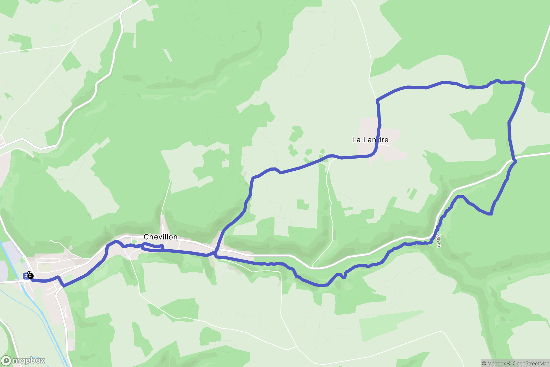 Chevillon : carte du parcours de randonnée - France