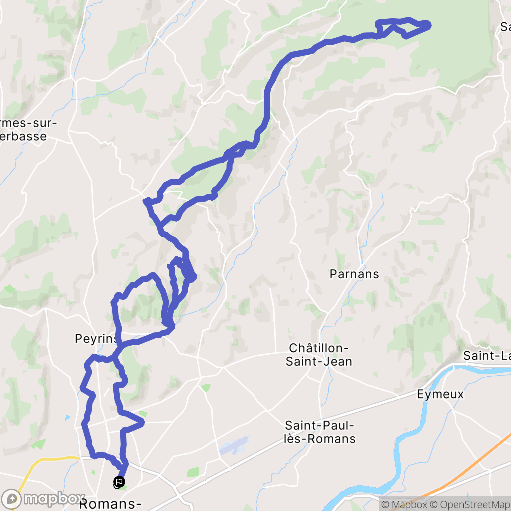 Romans-sur-Isère : carte du parcours de randonnée - France