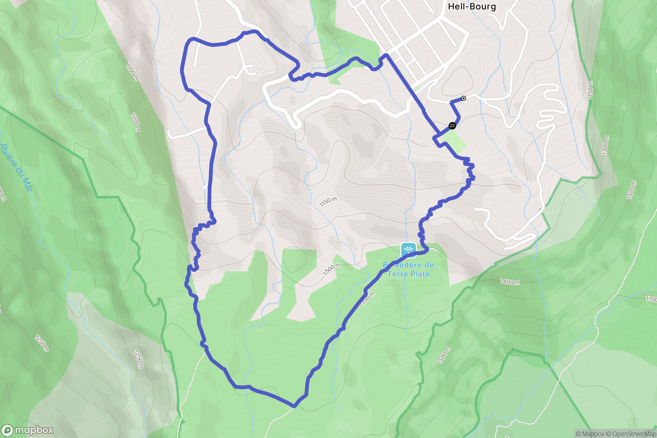 Salazie : carte du parcours de randonnée - France