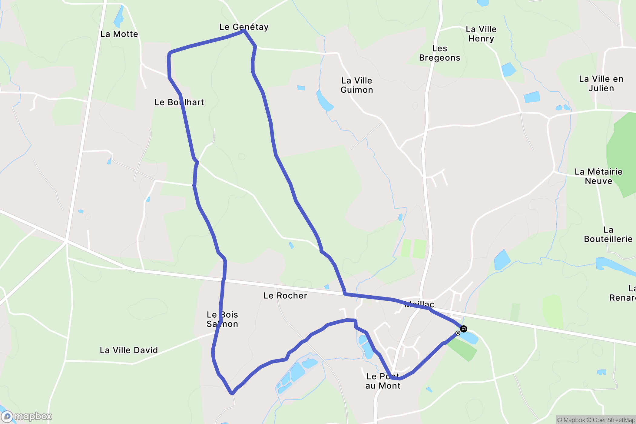Meillac : carte du parcours de randonnée - France