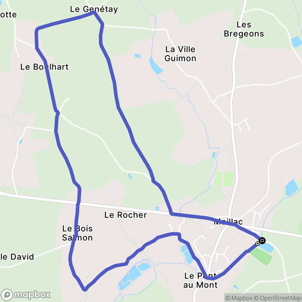 Meillac : carte du parcours de randonnée - France