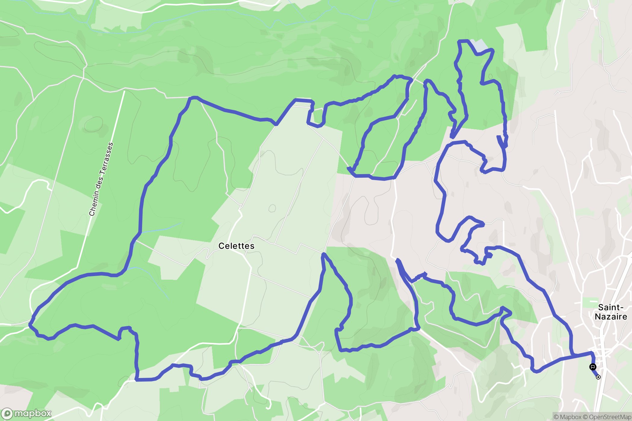 Saint-Nazaire : carte du parcours de randonnée - France