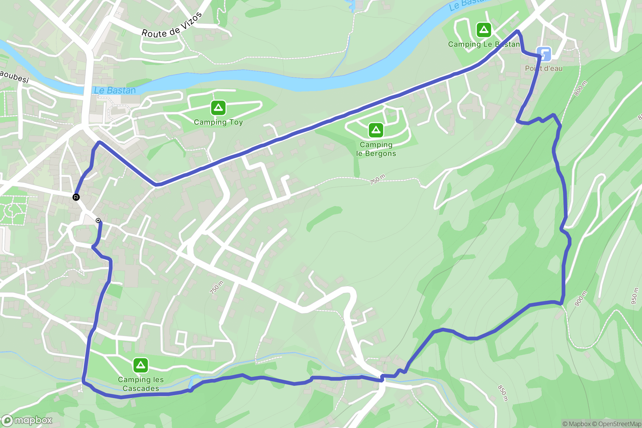 Luz-Saint-Sauveur : carte du parcours de randonnée - France