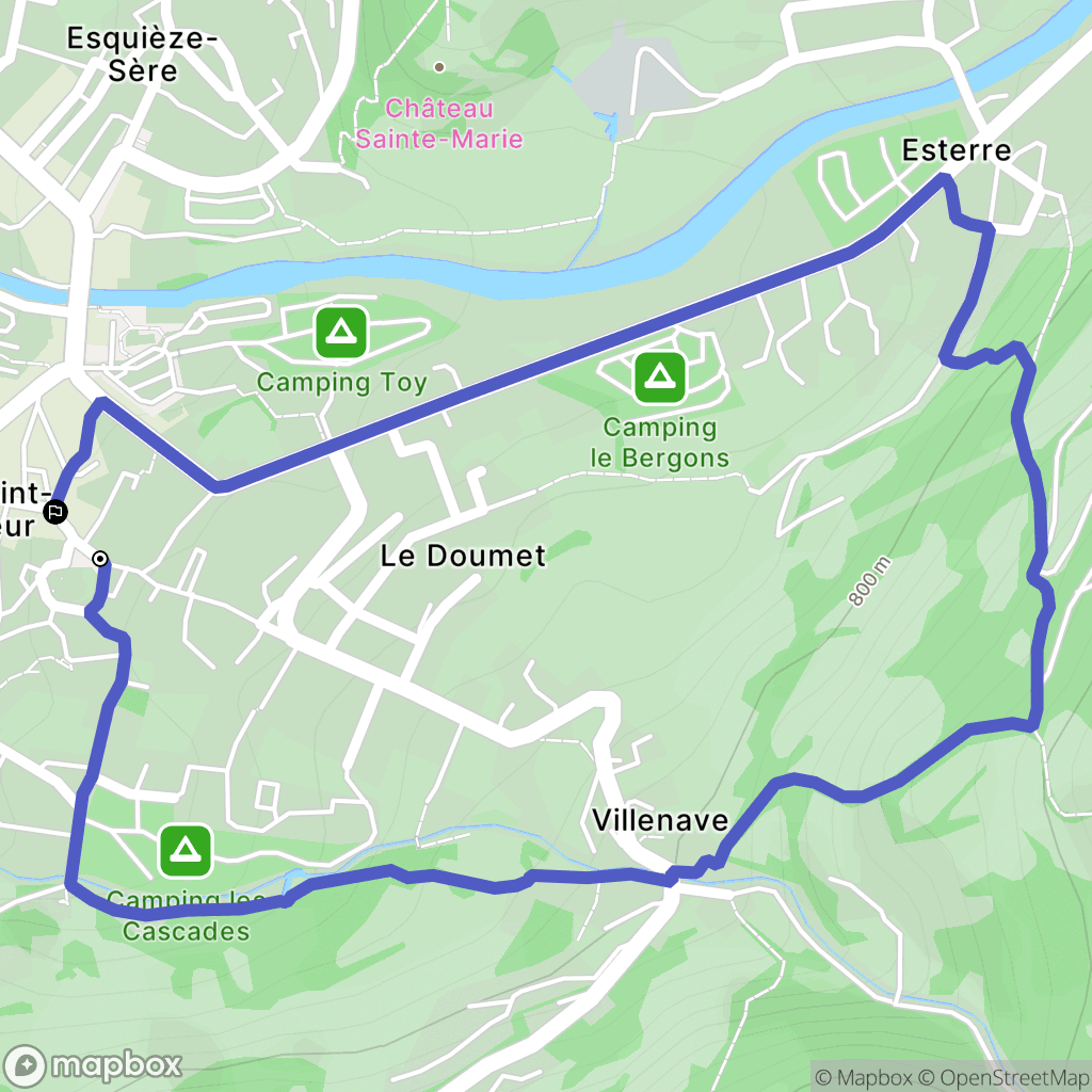Luz-Saint-Sauveur : carte du parcours de randonnée - France