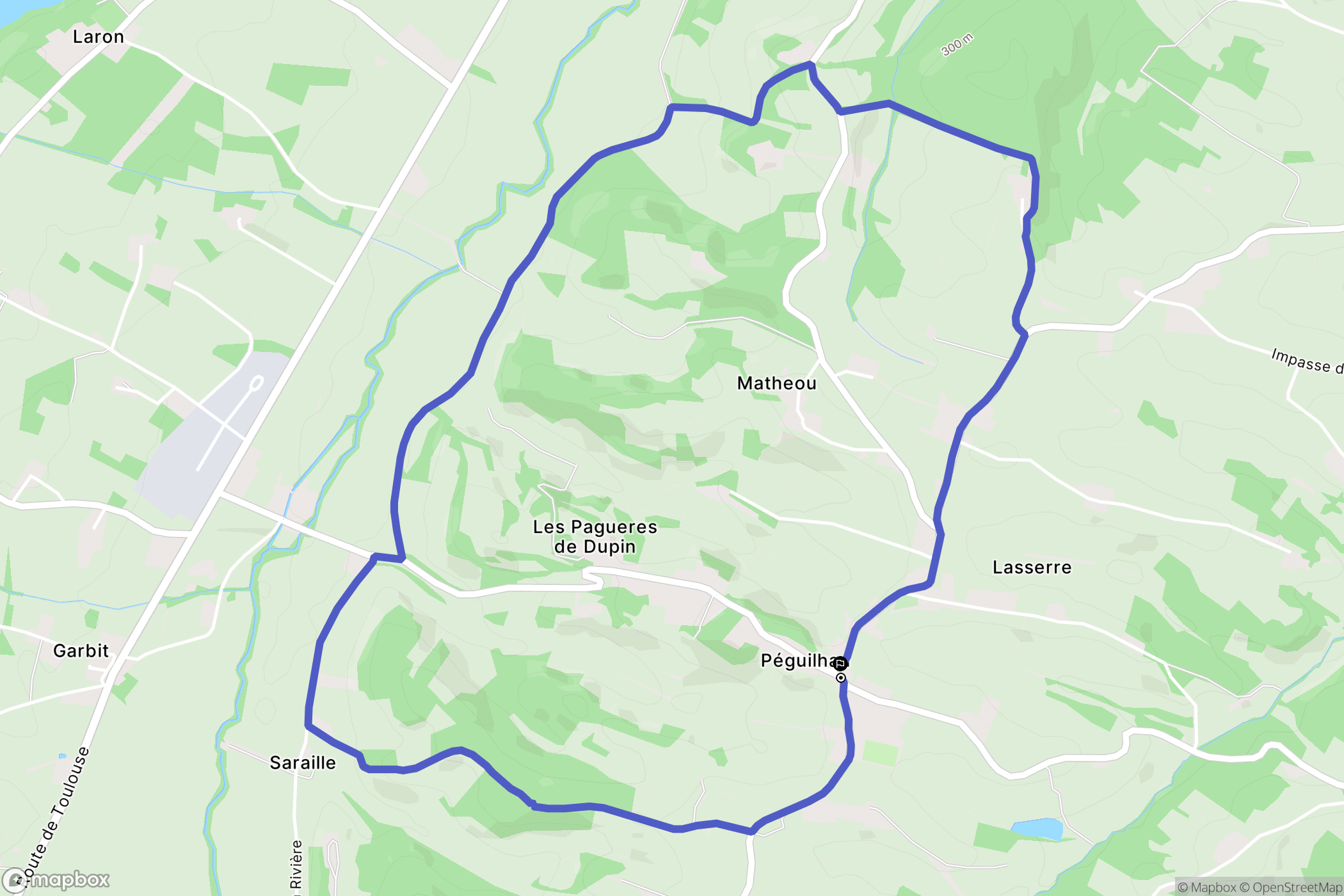 Péguilhan : carte du parcours de randonnée - France