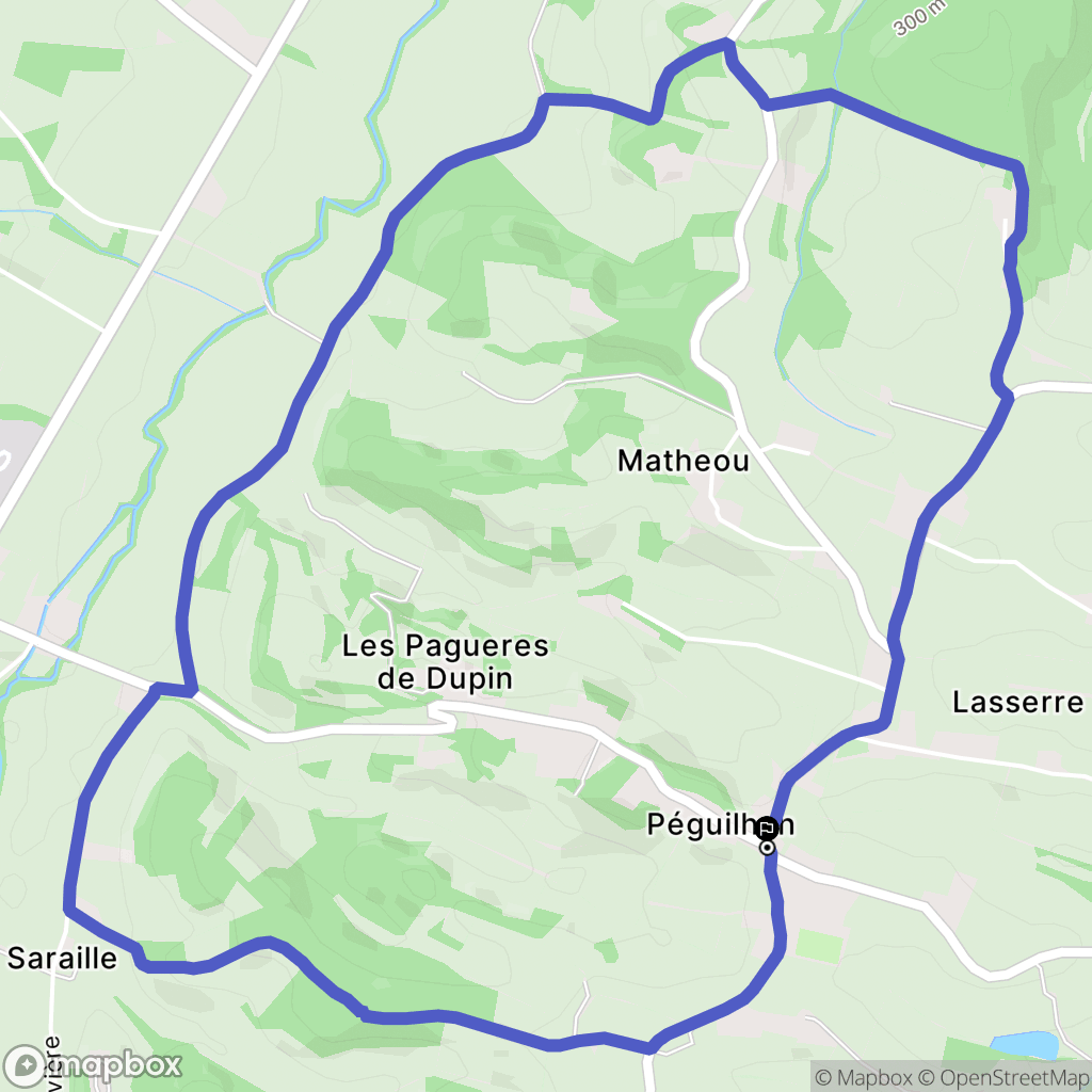 Péguilhan : carte du parcours de randonnée - France