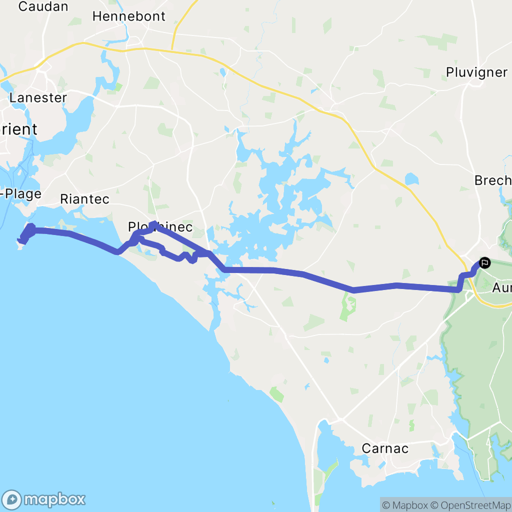 Auray : carte du parcours de randonnée - France