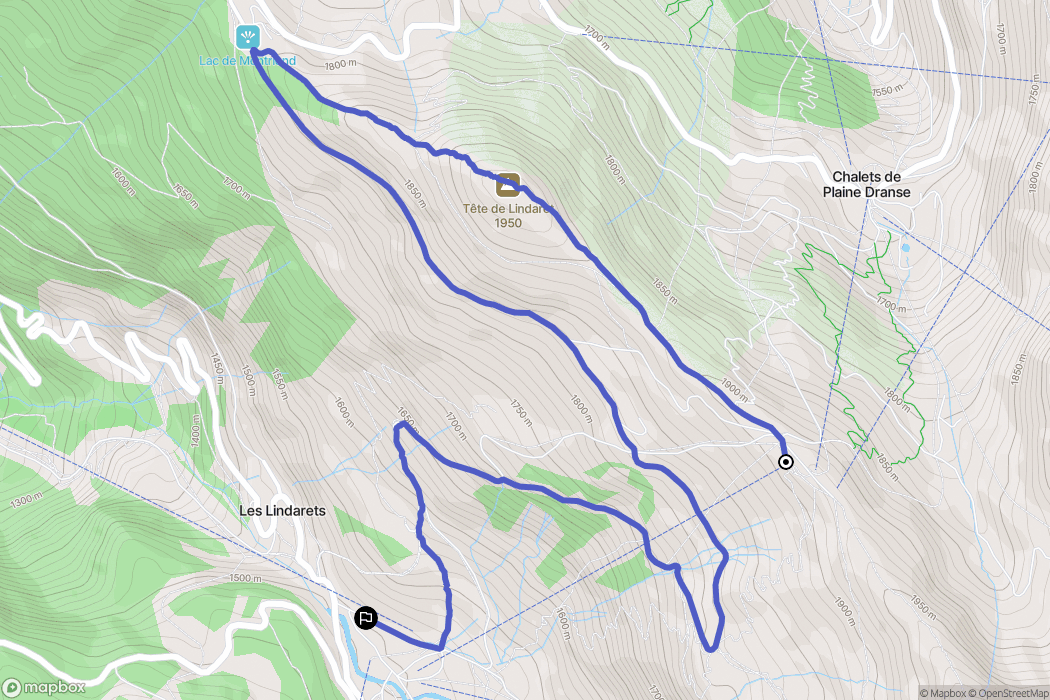 Châtel : carte du parcours de randonnée - France