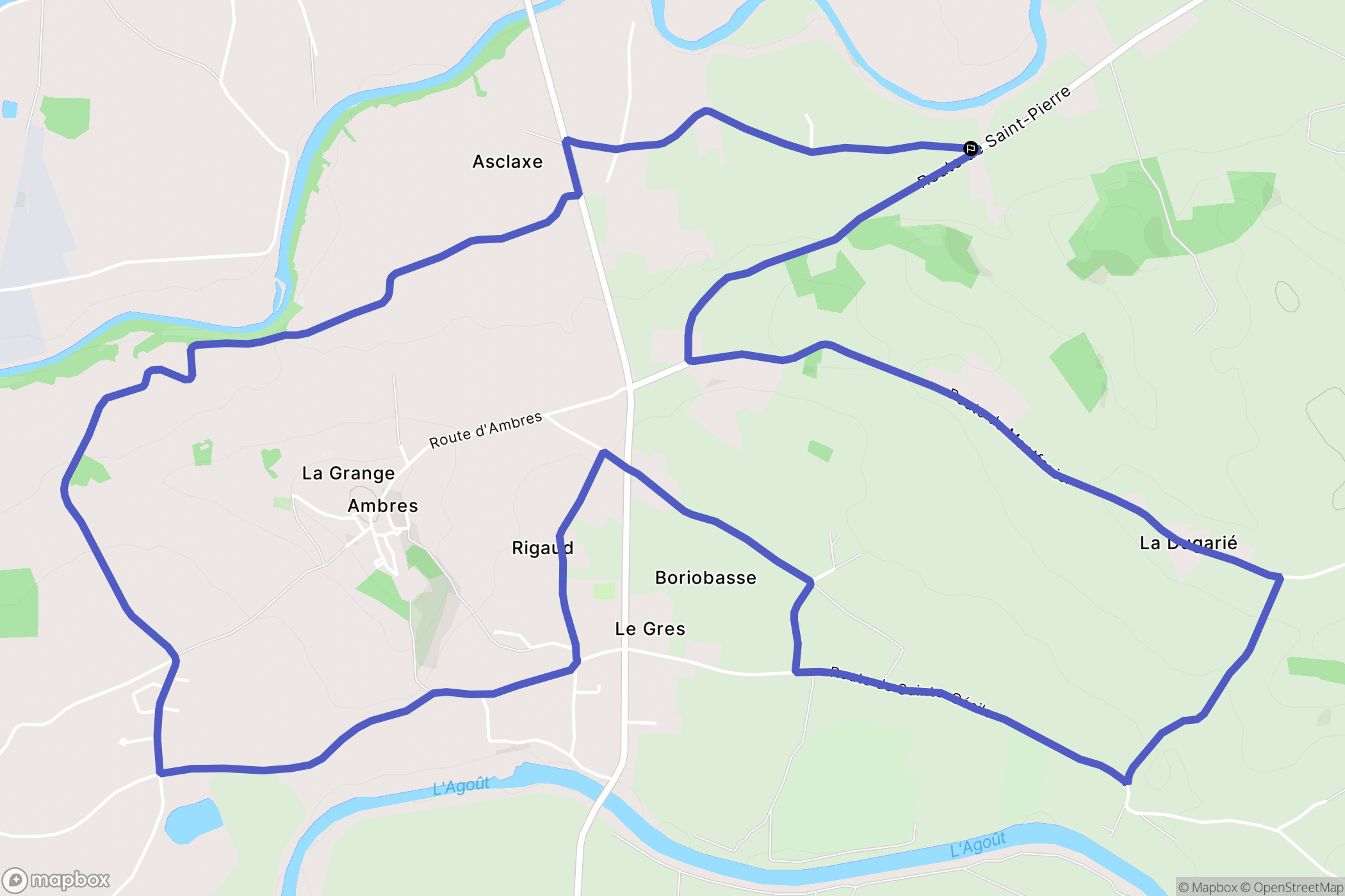 Ambres : carte du parcours de randonnée - France