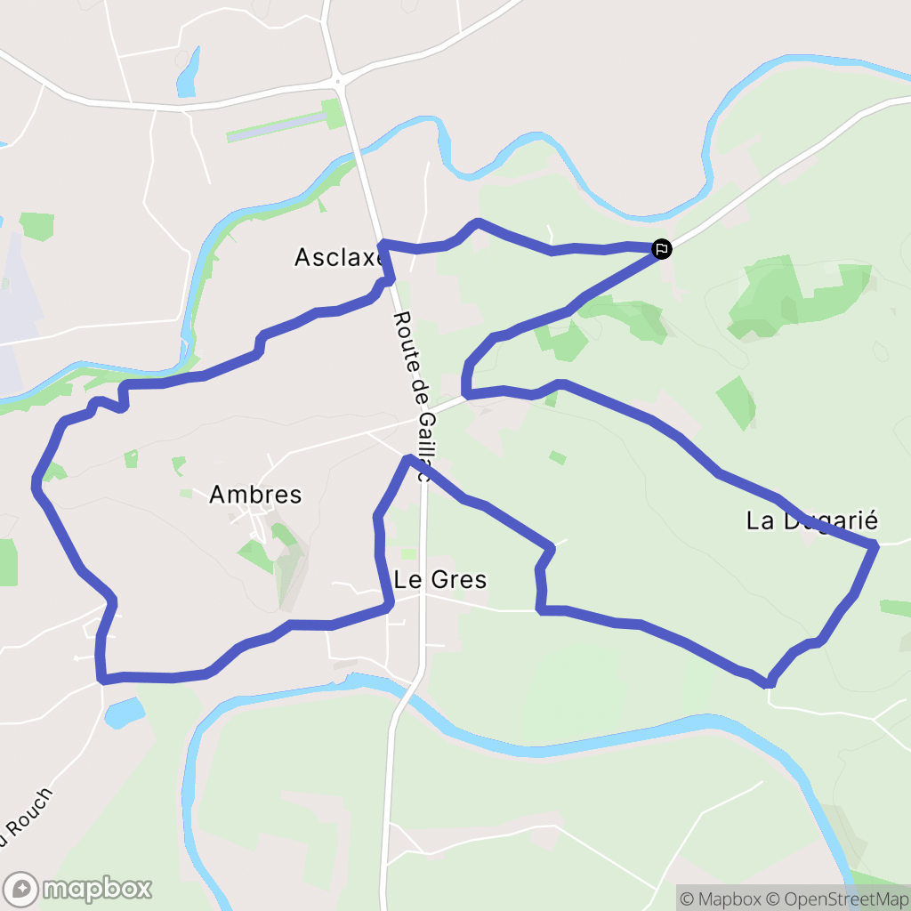 Ambres : carte du parcours de randonnée - France