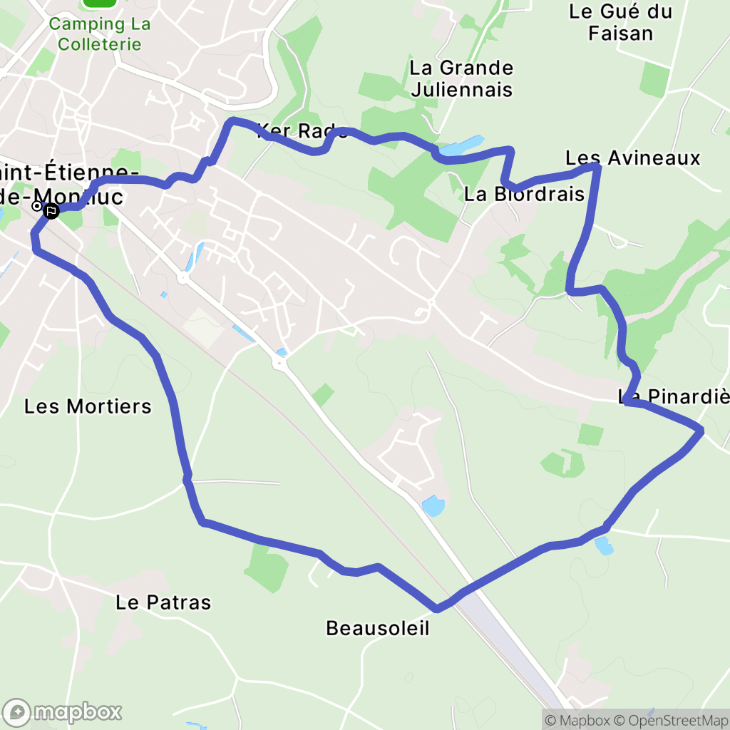 Saint-Étienne-de-Montluc : carte du parcours de randonnée - France