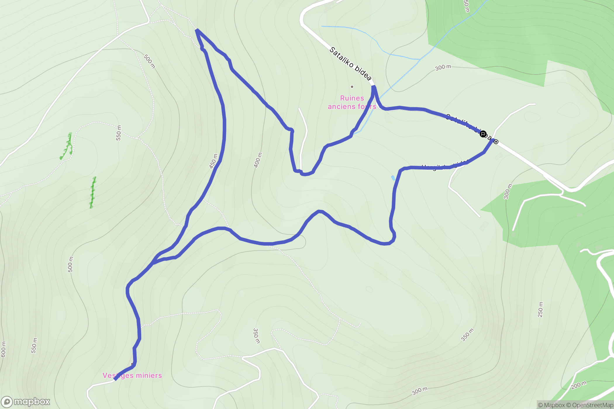 Saint-Martin-d'Arrossa : carte du parcours de randonnée - France