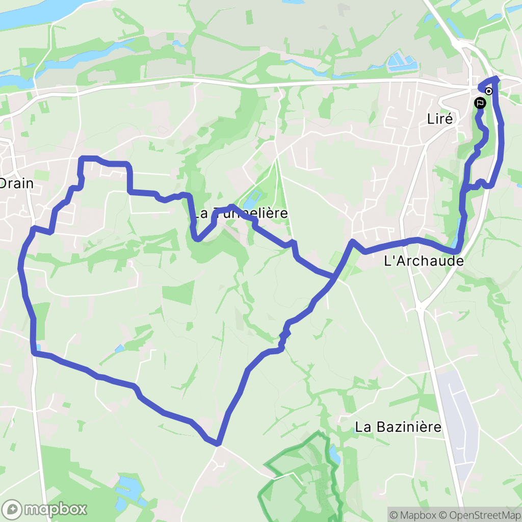 Orée-d'Anjou : carte du parcours de randonnée - France