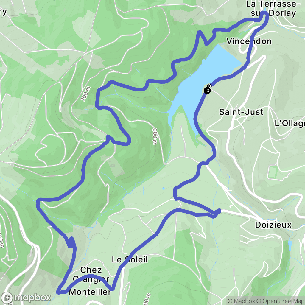 Doizieux : carte du parcours de randonnée - France