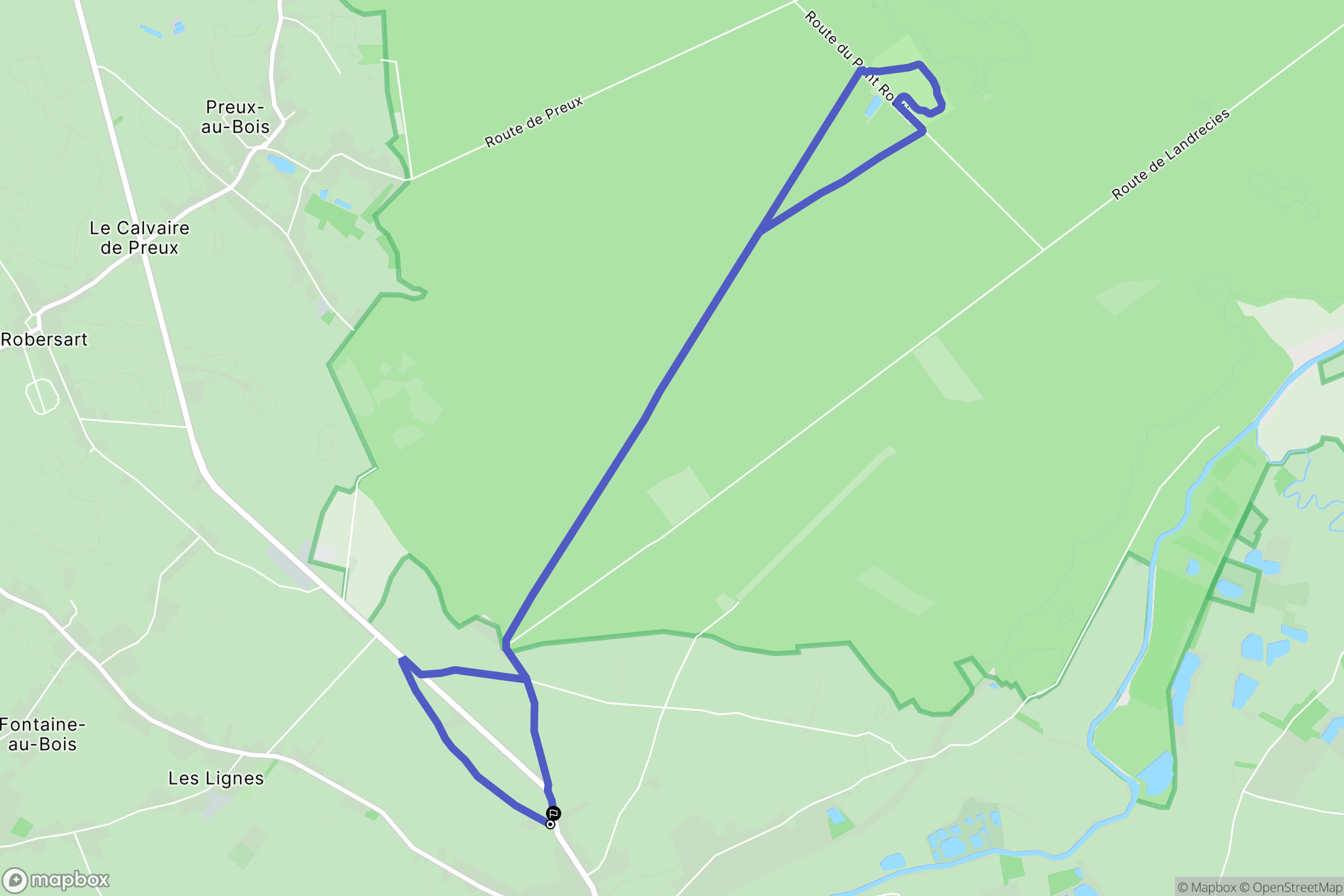 Landrecies : carte du parcours de randonnée - France