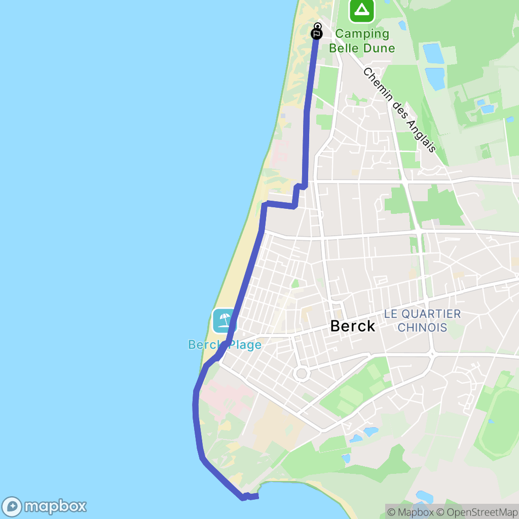 Berck : carte du parcours de randonnée - France