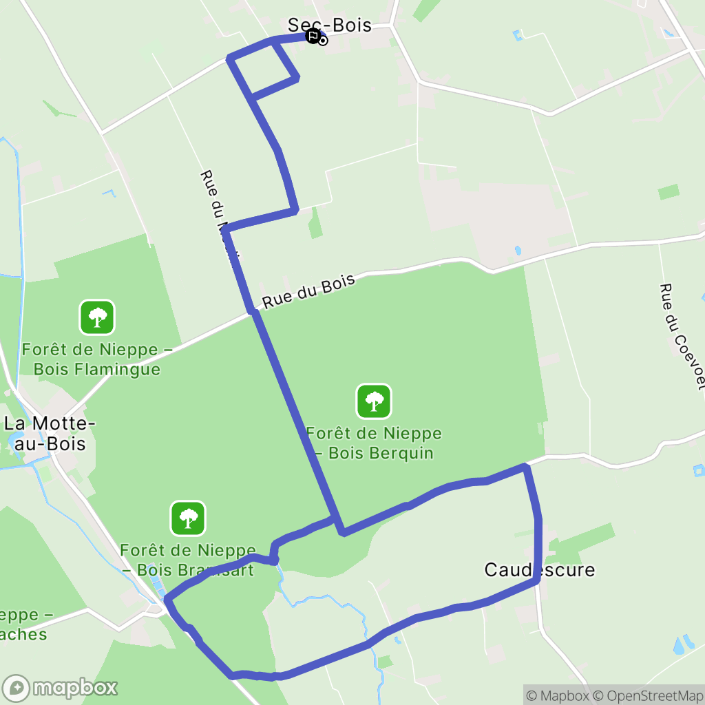 Vieux-Berquin : carte du parcours de randonnée - France