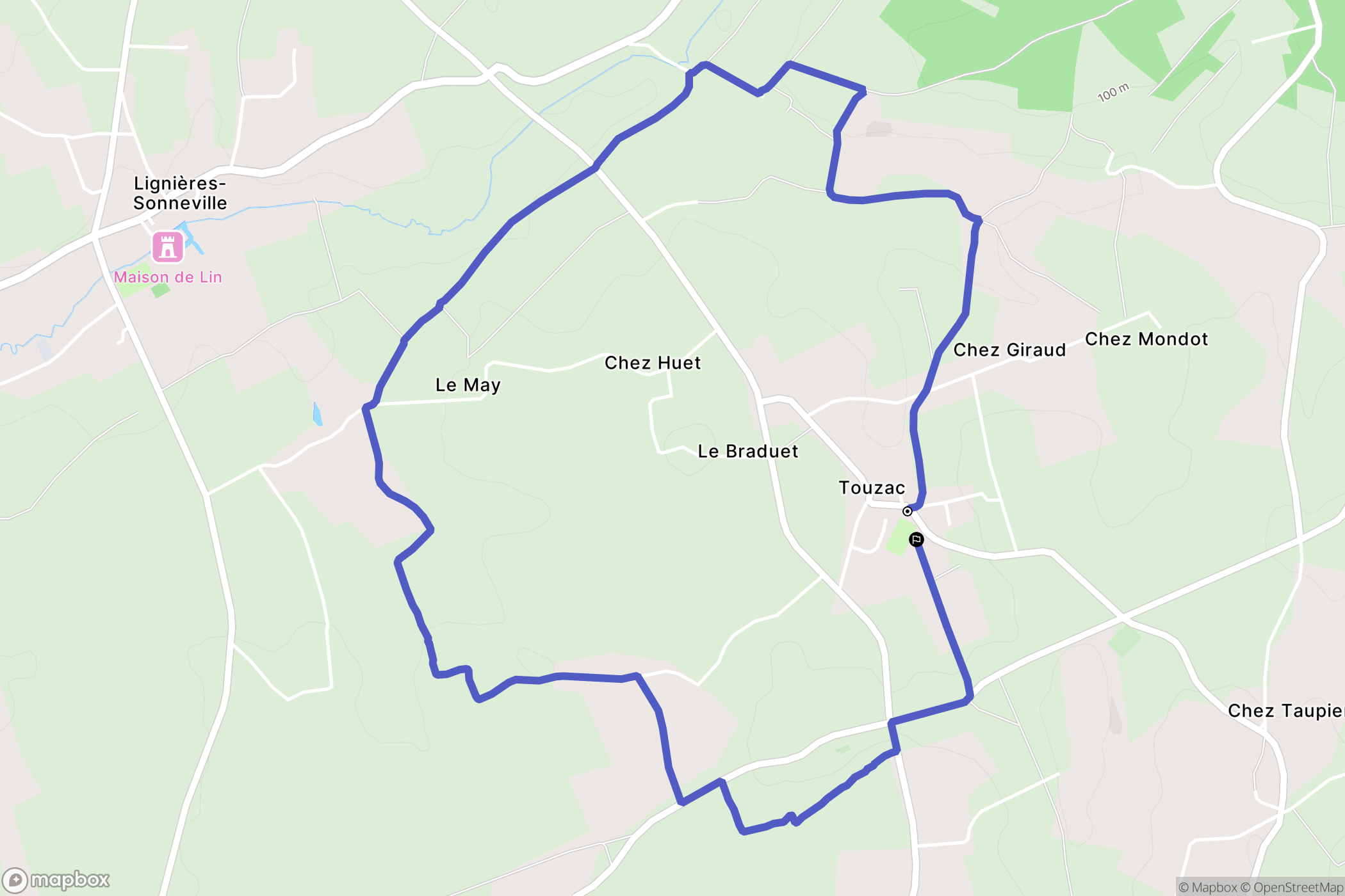 Bellevigne : carte du parcours de randonnée - France