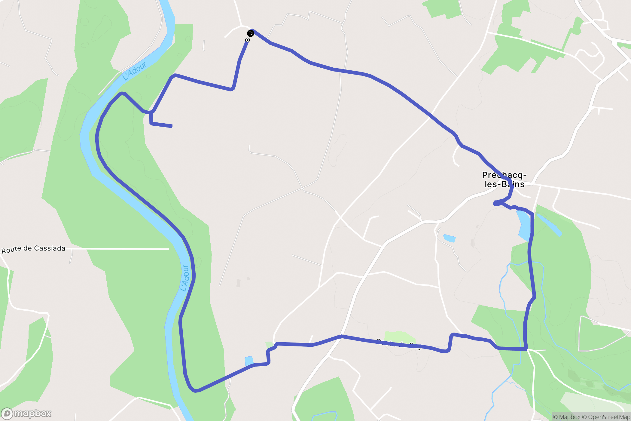 Préchacq-les-Bains : carte du parcours de randonnée - France