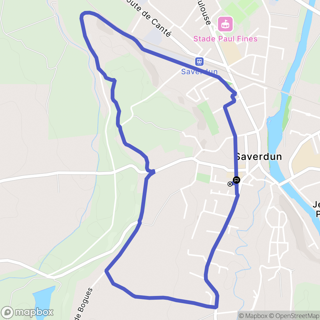 Saverdun : carte du parcours de randonnée - France