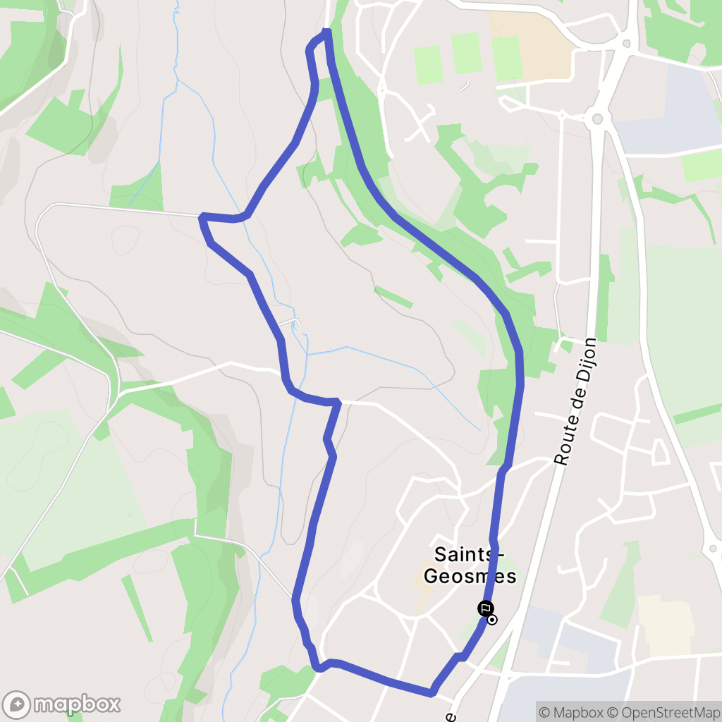 Saints-Geosmes : carte du parcours de randonnée - France