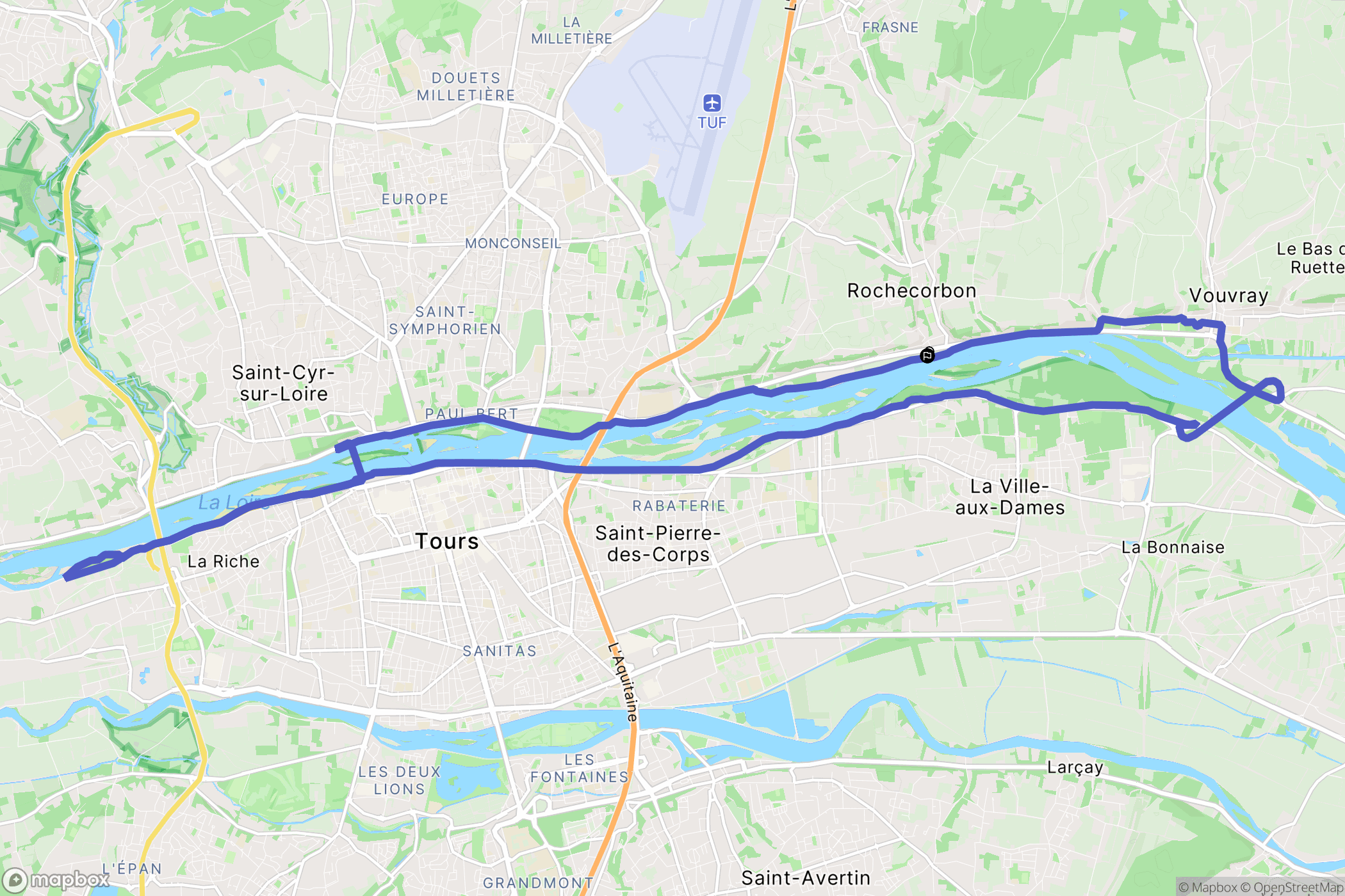 Rochecorbon : carte du parcours de randonnée - France