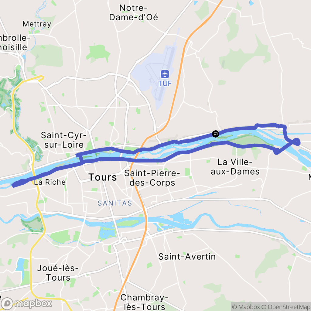 Rochecorbon : carte du parcours de randonnée - France
