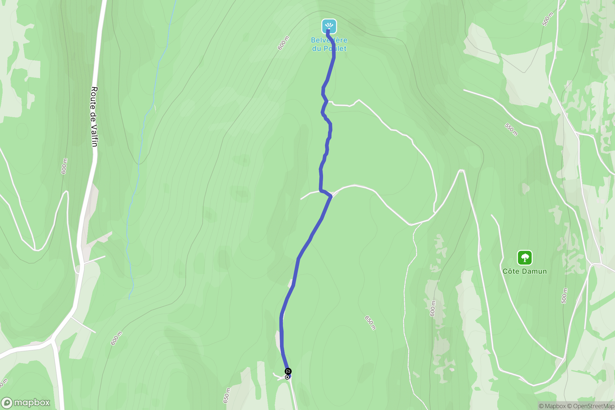 Genod : carte du parcours de randonnée - France