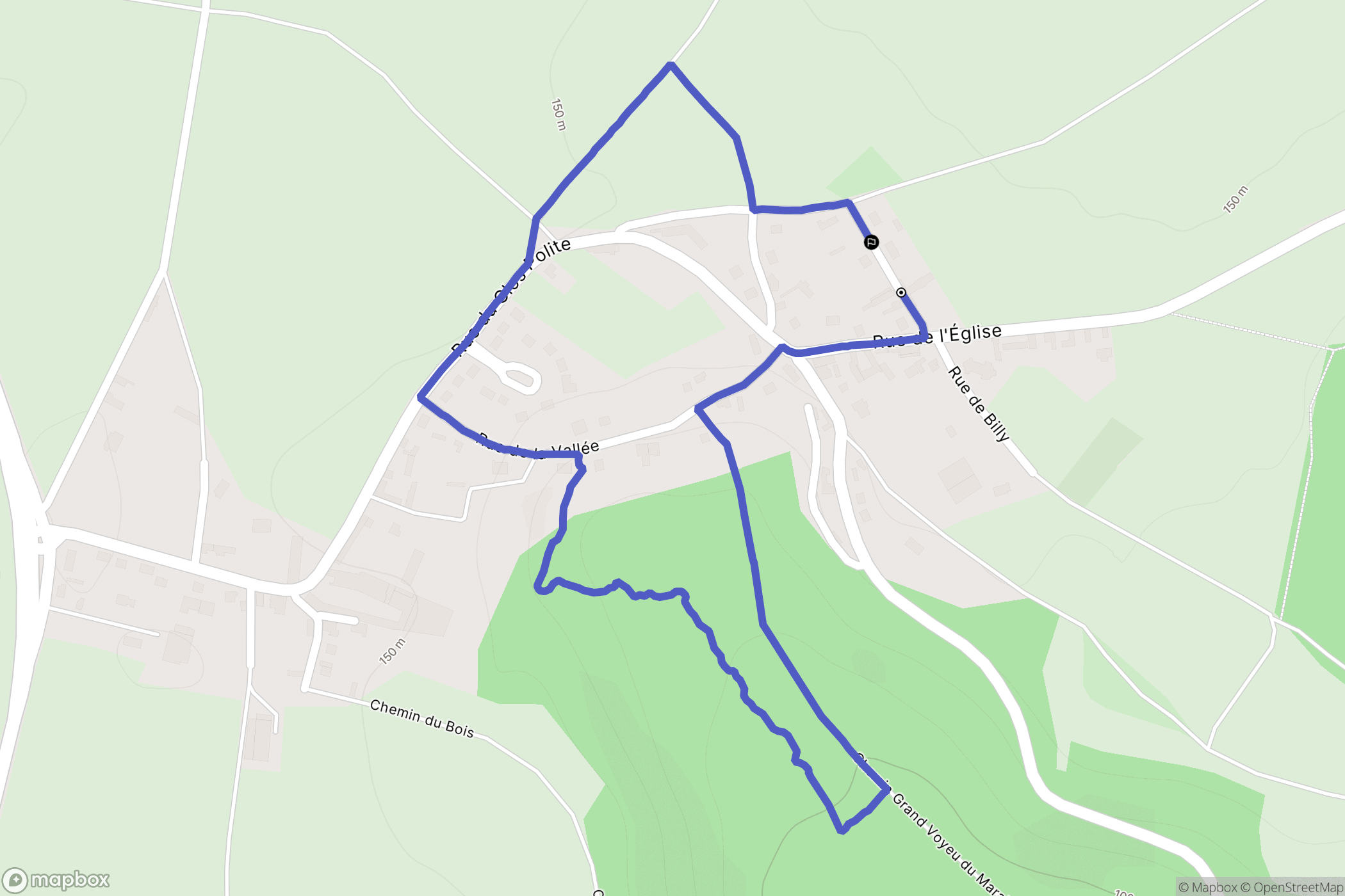 Terny-Sorny : carte du parcours de randonnée - France