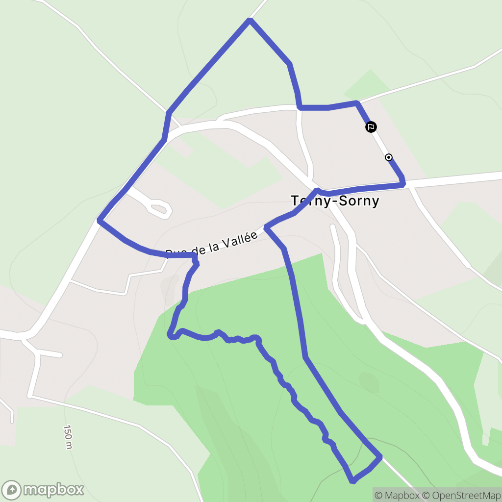Terny-Sorny : carte du parcours de randonnée - France