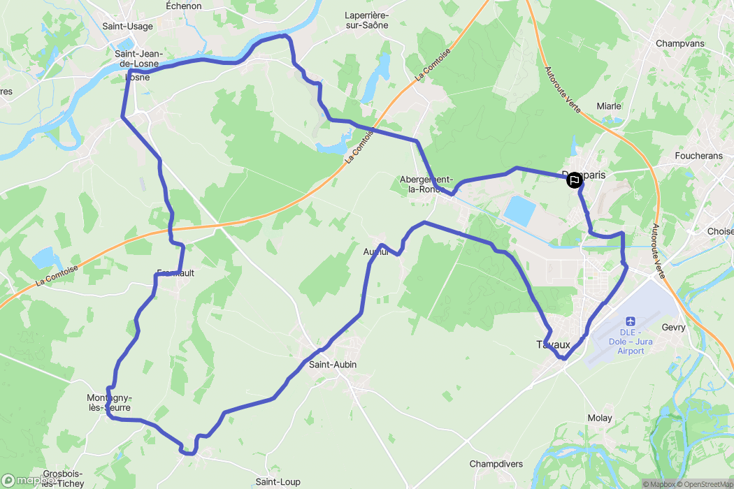 Damparis : carte du parcours de randonnée - France