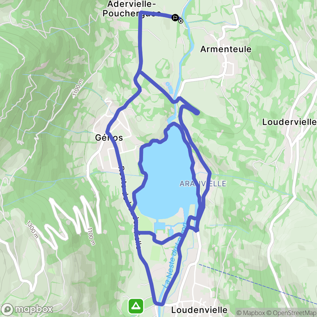 Adervielle-Pouchergues : carte du parcours de randonnée - France
