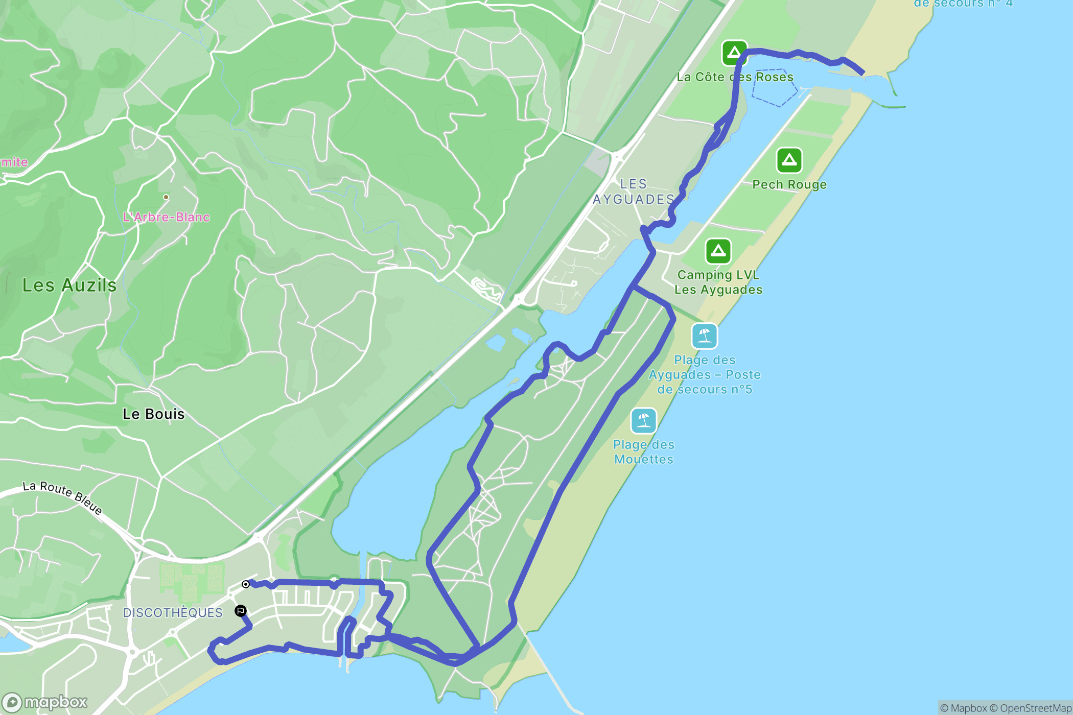 Gruissan : carte du parcours de randonnée - France