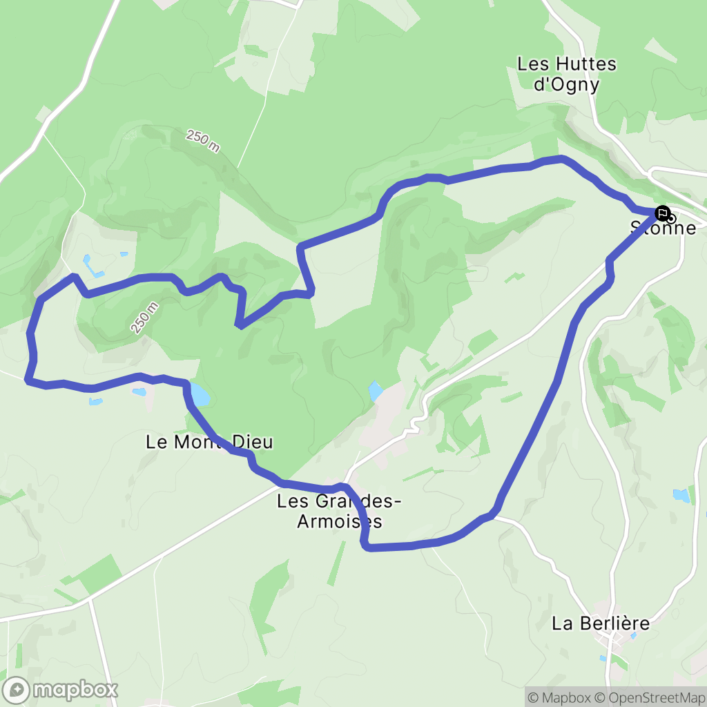Stonne : carte du parcours de randonnée - France