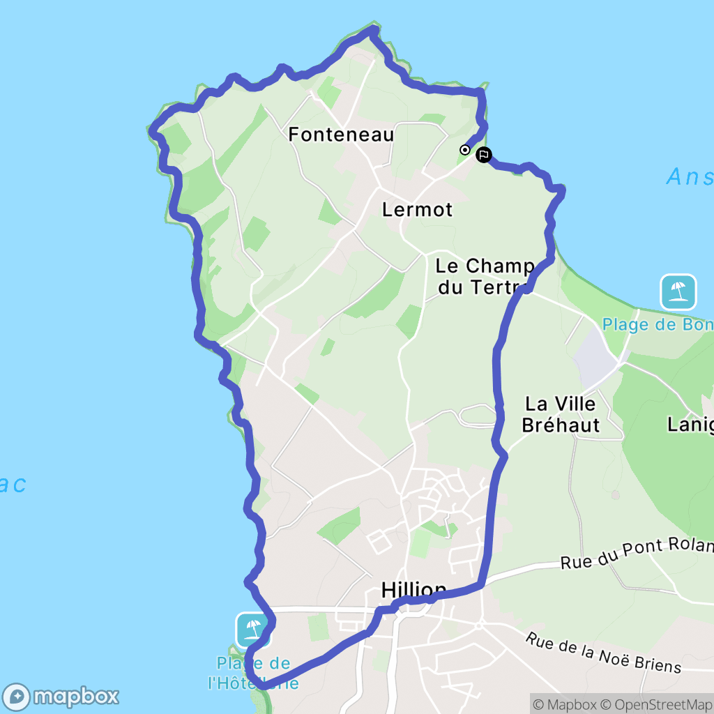 Hillion : carte du parcours de randonnée - France