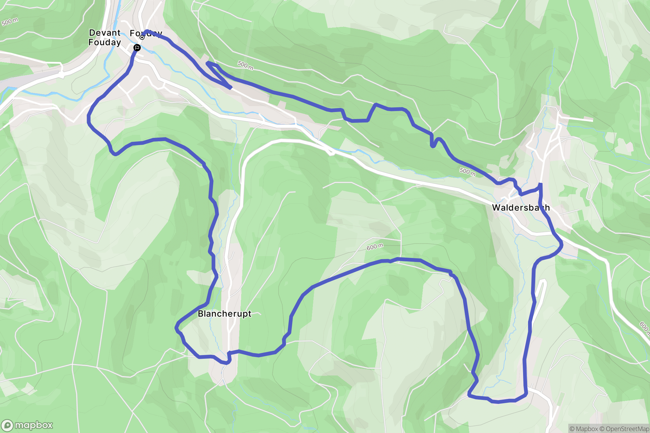 Fouday : carte du parcours de randonnée - France