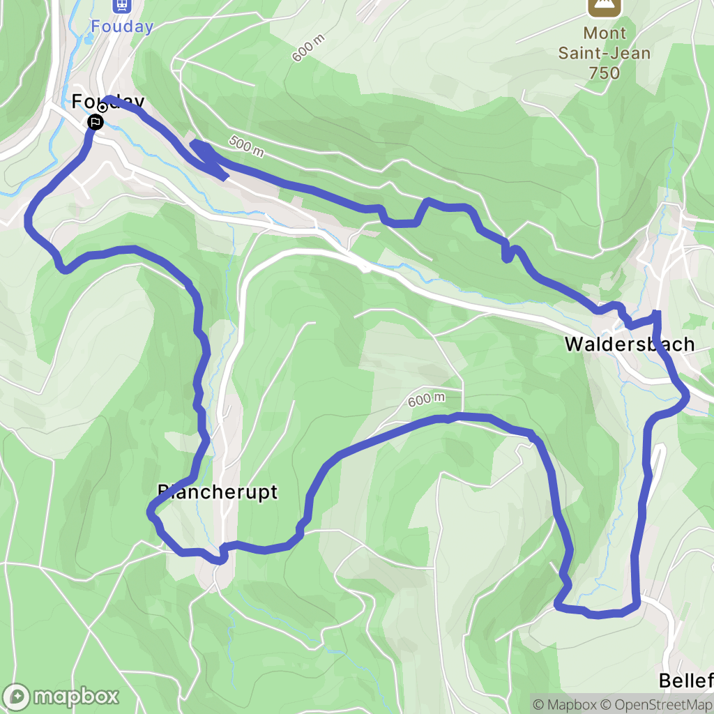 Fouday : carte du parcours de randonnée - France