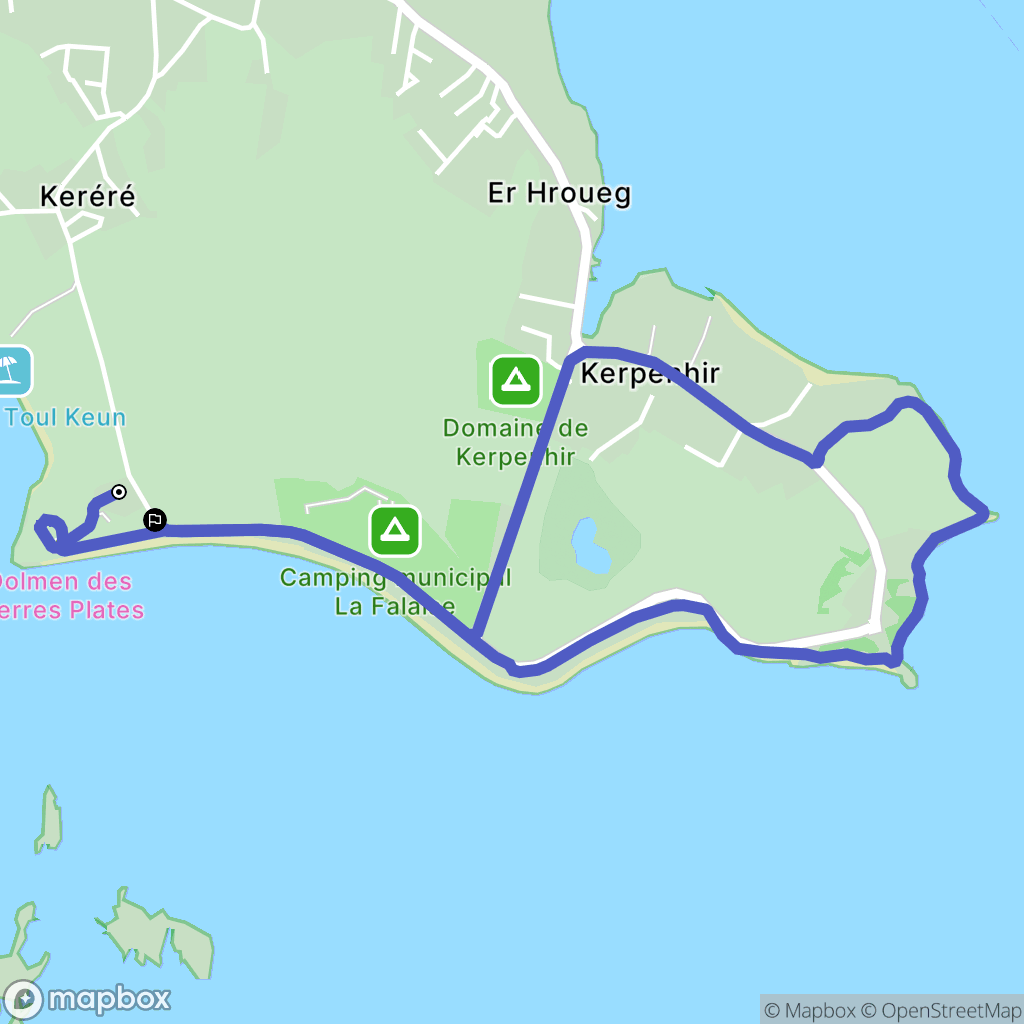 Locmariaquer : carte du parcours de randonnée - France
