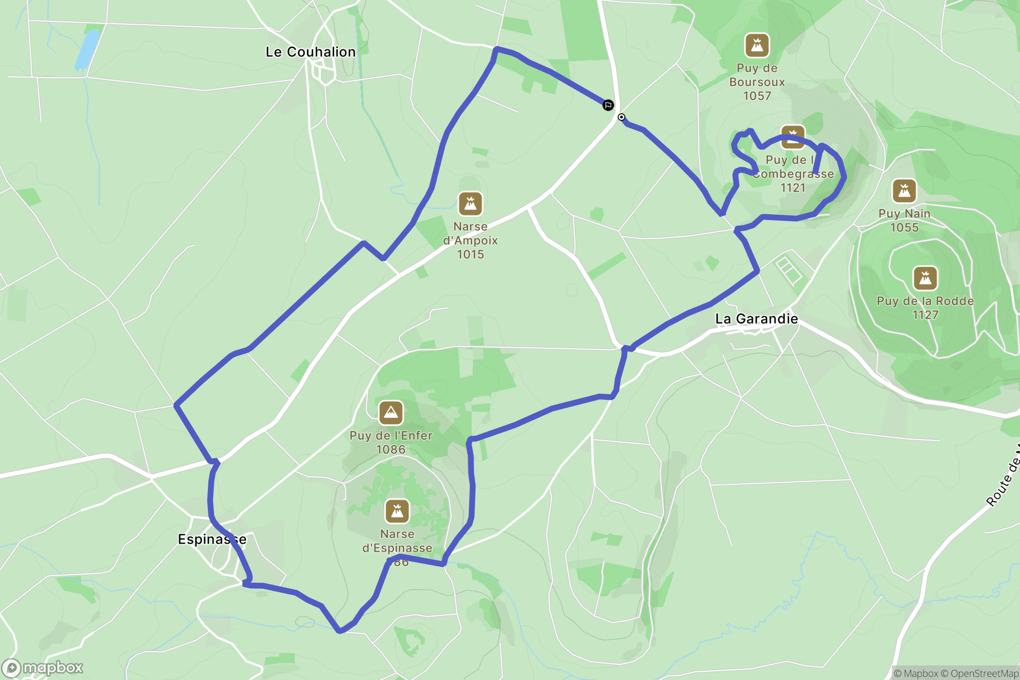 Aydat : carte du parcours de randonnée - France