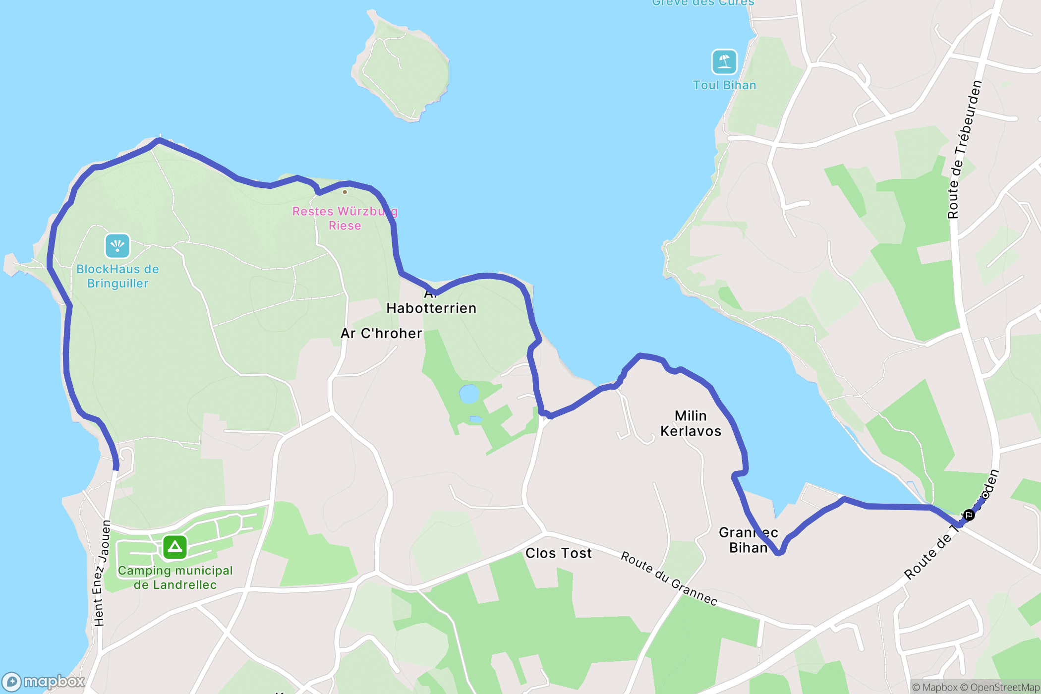 Trégastel : carte du parcours de randonnée - France